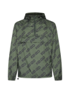 Kenzo Initials Hooded Jacket Drawstring Hem In Green