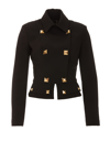 Elisabetta Franchi Cropped Double-breasted Jacket In Black