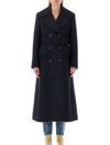 Chloé Notched-collar Belted Single-breasted Coat In Anthracite Blue