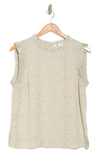 Dr2 By Daniel Rainn Ruffle Trim Animal Print Top In N334 Ivory
