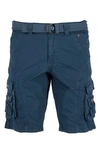 X-ray Belted Snap Detail Cargo Pants In Majolica Blue