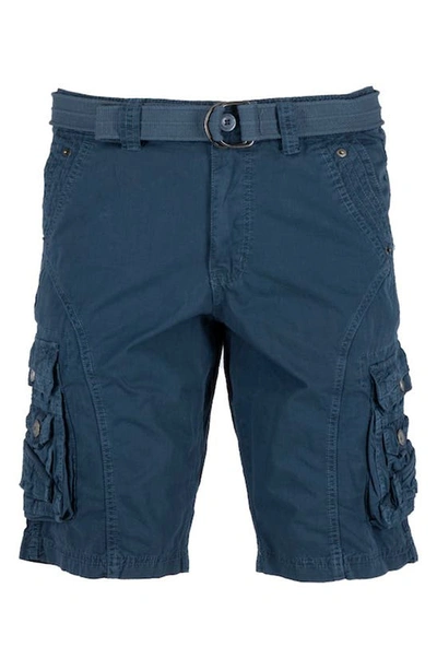 X-ray Belted Snap Detail Cargo Pants In Majolica Blue