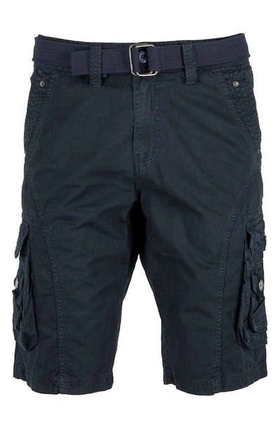 X-ray Belted Snap Detail Cargo Pants In Navy