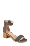 Journee Percy Open Toe Heeled Sandal In Grey