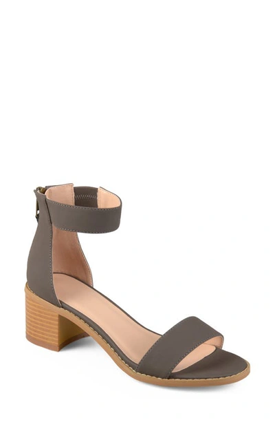 Journee Percy Open Toe Heeled Sandal In Grey