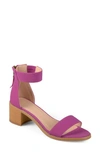 Journee Percy Open Toe Heeled Sandal In Plum