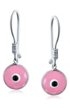 Bling Jewelry Sterling Silver Evil Eye Drop Earrings In Pink