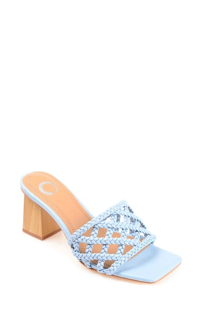 Journee Collection Evvie Braided Sandal In Blue