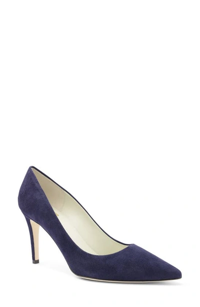 Bruno Magli Telma Pointed Toe Pump In Navy Suede