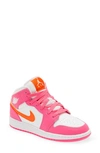 Jordan Air  1 Mid Sneakers In Pinksicle/ Orange/ White