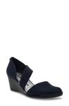 Anne Klein Tara Wedge Pump In Navy Mult