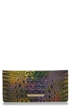Brahmin Ady Croc Embossed Leather Wallet In Neon Light Mini Melbourne