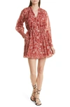 Rebecca Taylor Labyrinth Abstract Print Cotton & Silk Dress In Labyrinth Print Red
