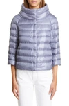 Herno Sofia Down Crop Puffer Jacket In Misty Lilac
