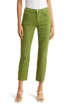 L Agence Sada High-rise Crop Slim-fit Jeans In Cactus Green