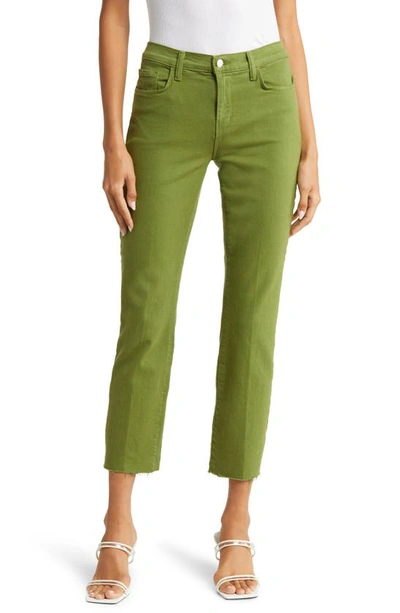 L Agence Sada High-rise Crop Slim-fit Jeans In Cactus Green