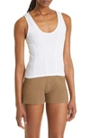 THE RANGE SEAMED SUEDED JERSEY TANK