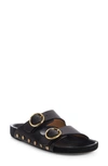 Isabel Marant Lennyo Studded Leather Slide Sandals In Black