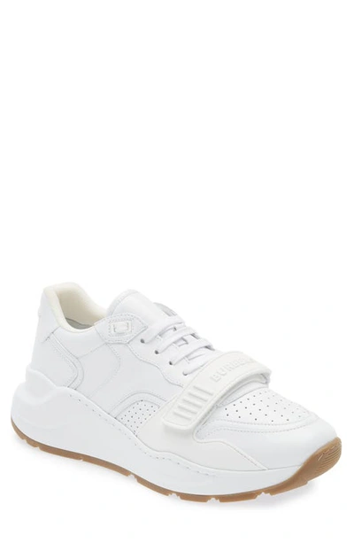 Burberry Ramsey Story 49 Leather Sneaker In Optic White