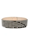 Isabel Marant Lona Studded Leather Waist Belt In Black