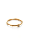 Monica Vinader Siren Mini Diamond Stacking Ring In Gold