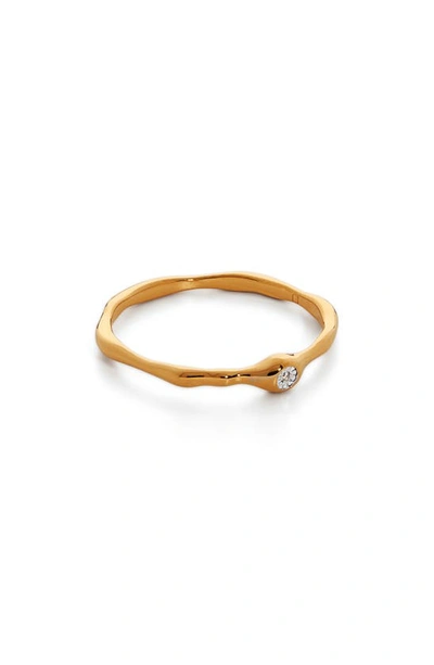 Monica Vinader Siren Mini Diamond Stacking Ring In 18ct Gold On Sterling S