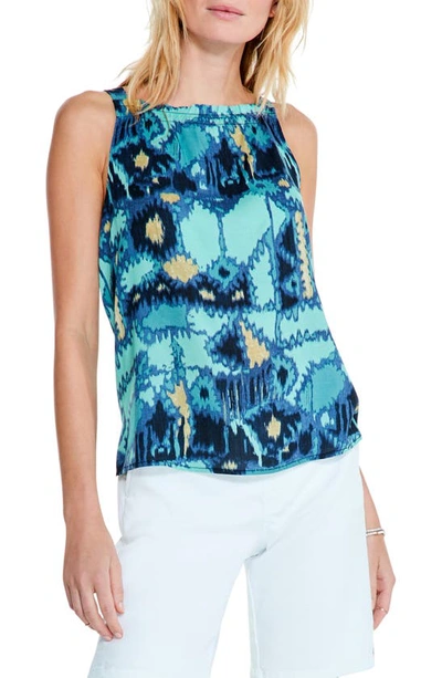 Nic + Zoe Summer Solstice Square-neck Tank In Blue Multi