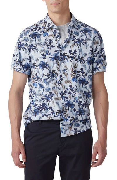 Rodd & Gunn Ermedale Cotton Floral Print Regular Fit Button Down Shirt In Sky