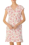 Lauren Ralph Lauren Ruffle Trim Nightgown In Pink Multi