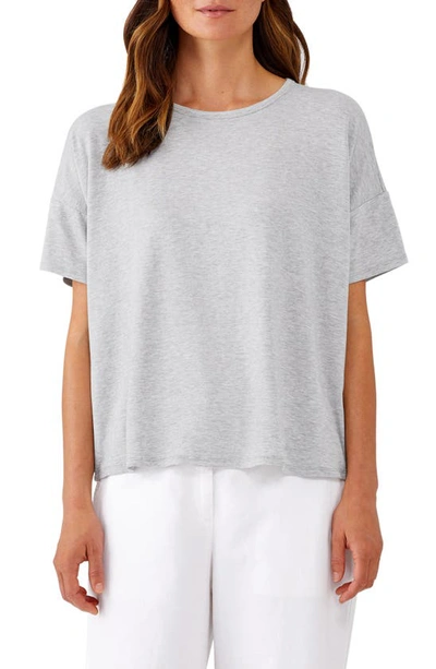 Eileen Fisher Crewneck Jersey Boxy T-shirt In Clear Water