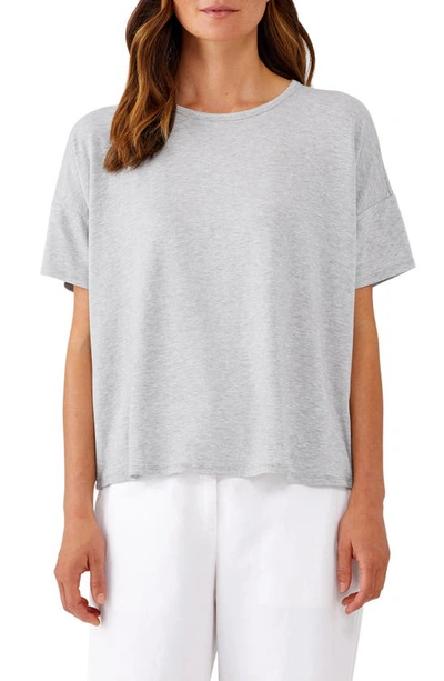 Eileen Fisher Crewneck Jersey Boxy T-shirt In Dark Pearl