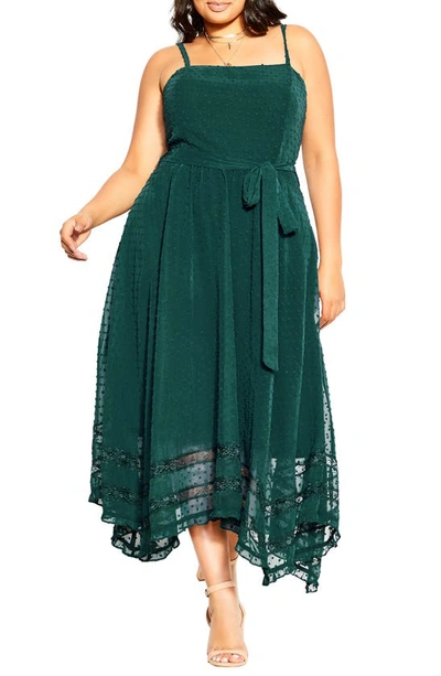 City Chic Flirty Nature Midi Dress In Jade