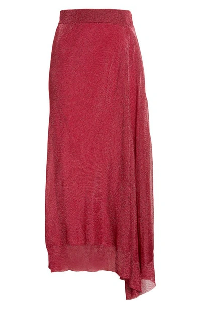 The Row Girela Metallic Asymmetric Hem Maxi Skirt In Dark Pink