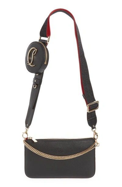 Christian Louboutin Loubila Hybrid Pouch Crossbody In Black/ Loubi/ Black