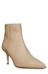 L Agence Aimee Pointed Toe Bootie In Vintage White Leather