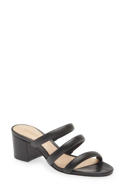 Schutz Olly Mid Block Nappa Leather Sandal In Black