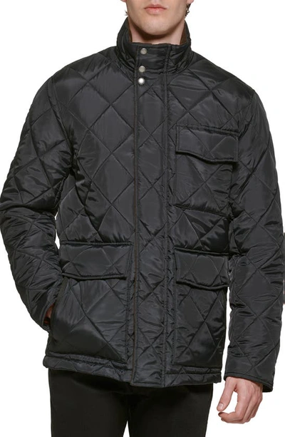 Cole Haan Quilted Field Jacket In Black