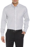 Cutter & Buck Classic Fit Stripe Stretch Oxford Shirt In Charcoal