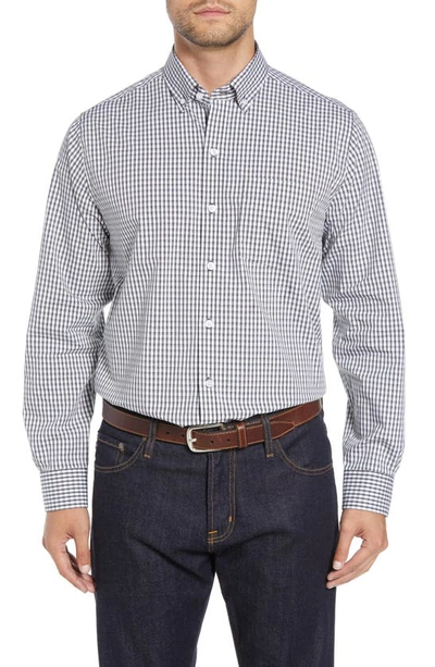 Cutter & Buck Regular Fit Gingham Non-iron Sport Shirt In Charcoal