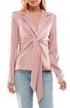 Wayf Merci Tie Waist Top In Mauve