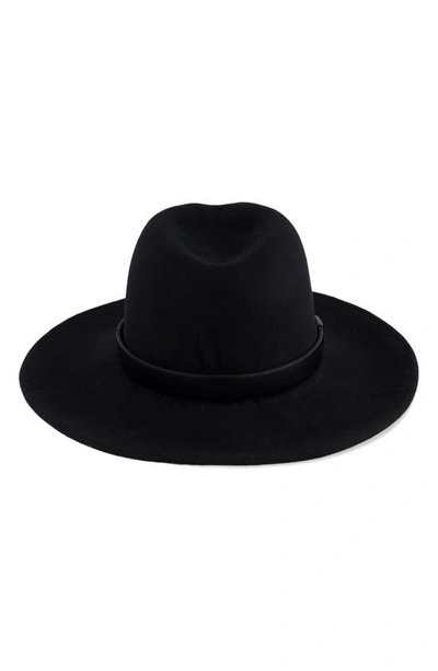 Allsaints Rivet Logo Fedora In Matte Black