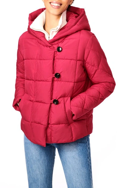 Bernardo Hooded Recycled Puffer Jacket In Vivacious