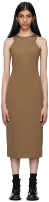 Max Mara Brown Halter Midi Dress In 002 Tobacco