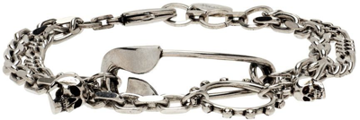 Stolen Girlfriends Club Silver Love Claw Bracelet In Silver / Cola Quartz