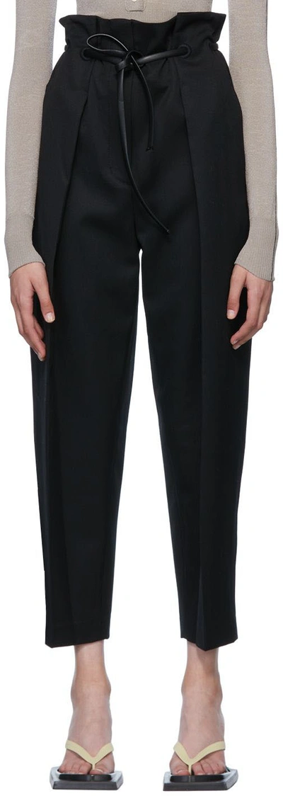 3.1 Phillip Lim / フィリップ リム Utility Wool Blend Tie Waist Cropped Trousers In Navy