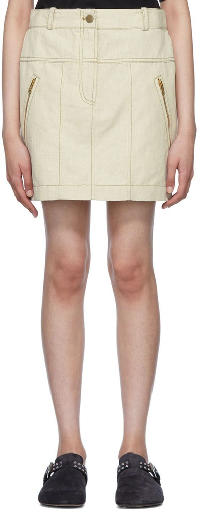 3.1 Phillip Lim Cotton-linen Denim Miniskirt In Ecru