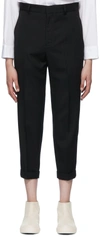 Regulation Yohji Yamamoto Black Tuck Trousers In 2 Black