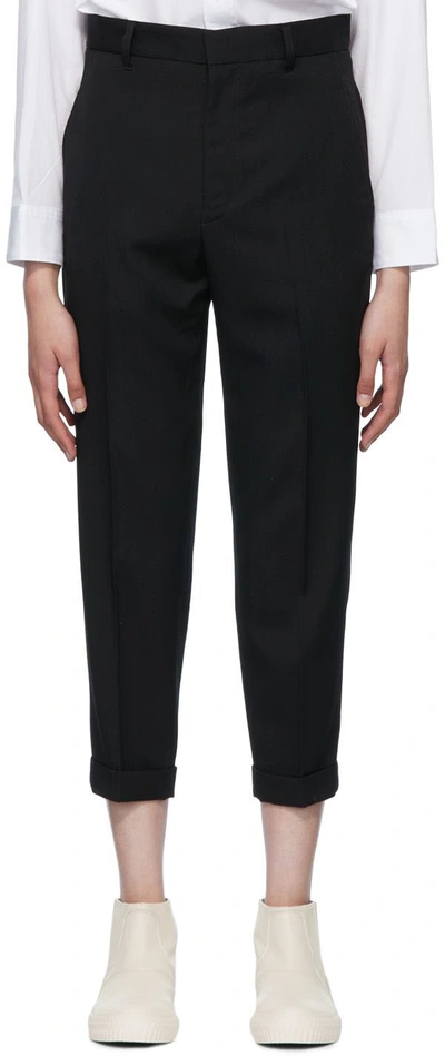 Regulation Yohji Yamamoto Black Tuck Trousers In 2 Black