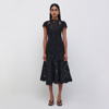 Jonathan Simkhai Guipure Lace Belted Midi Dress In Black