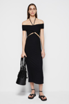 Jonathan Simkhai Akane Shaping Halter Dress In Black